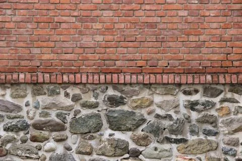 Stone and brick wall 스톡 사진