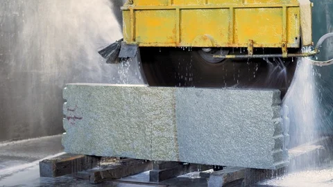 Stone and marble cutting machine Video stock 104963411