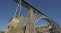 The stone and metal structure of Dom Luis Bridge in Porto 4k or 4k+ Resolution