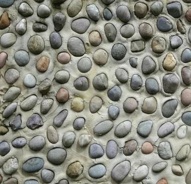 Stone And Pebble Wall Background Stock Photos
