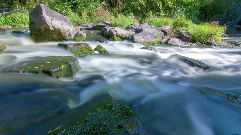 Stone and river time lapse Stock Footage 98892041