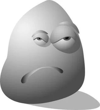 Stone is angry, evil / vector Stock Illustration
