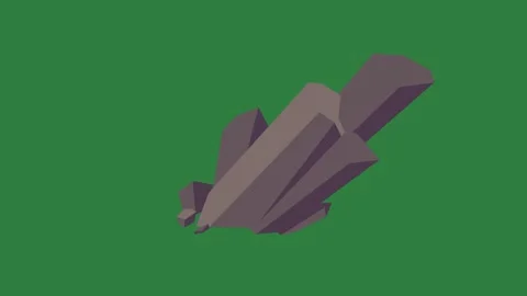 Stone Animated On Green Screen Chroma Key Background Video stock 338017307
