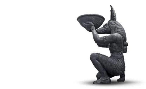 Stone anubis statue isolated on white background Stock Illustration