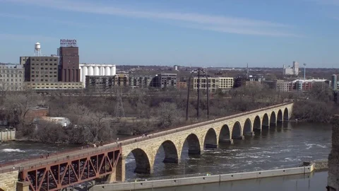 Stone Arch Bridge Minneapolis Stock Footage 73941502