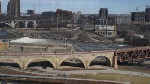 Stone Arch Bridge Minneapolis Stock Photos