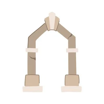 Stone arch gate entrance flat vector illustration イラスト素材