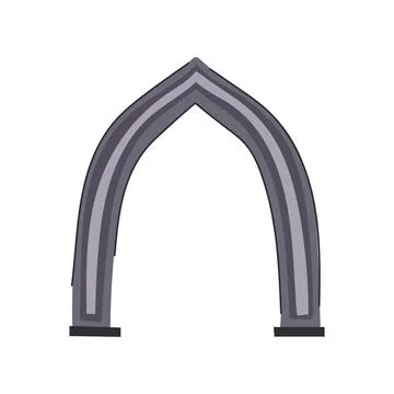 Stone arch gate forming medieval passage entrance Ilustración de archivo