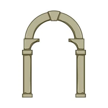 Stone arch gate illustrating ancient architectural structure Stock Illustration