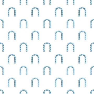 Stone arch seamless pattern with repeating gate elements Stock Illustration