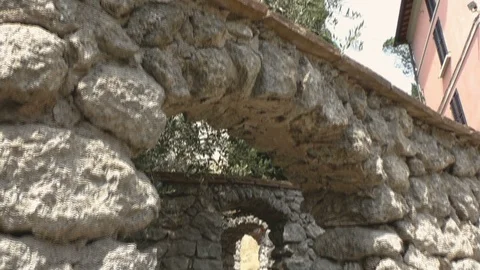 Stone Archway in Medieval Town Video stock 85569280
