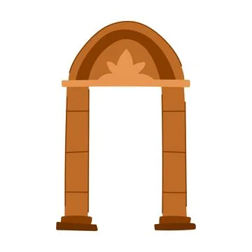 Stone archway structure depicting ancient architectural gate design Stockillustratie