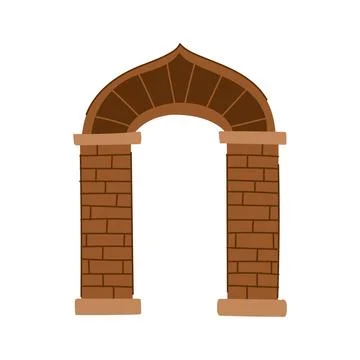 Stone archway structure representing entry and passage Ilustración de archivo