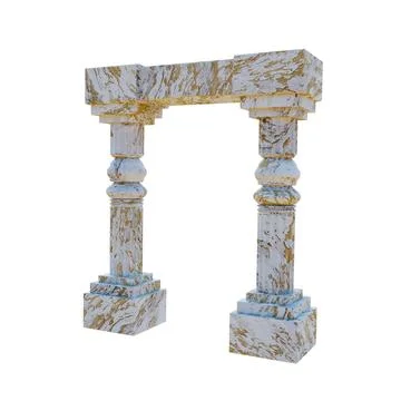 Stone archway with two decorative columns. Stock Illustration
