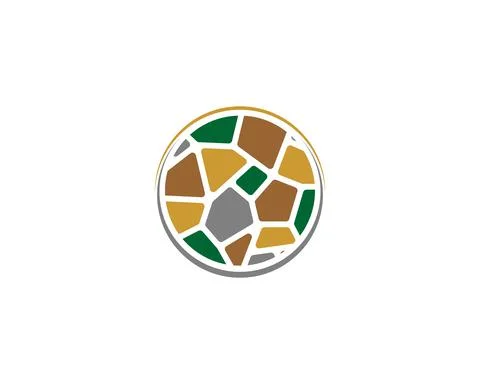 Stone arrangement in the circle logo Stock Illustration