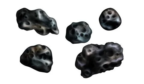 Stone asteroids. Meteor or space boulder or rock Stock Illustration
