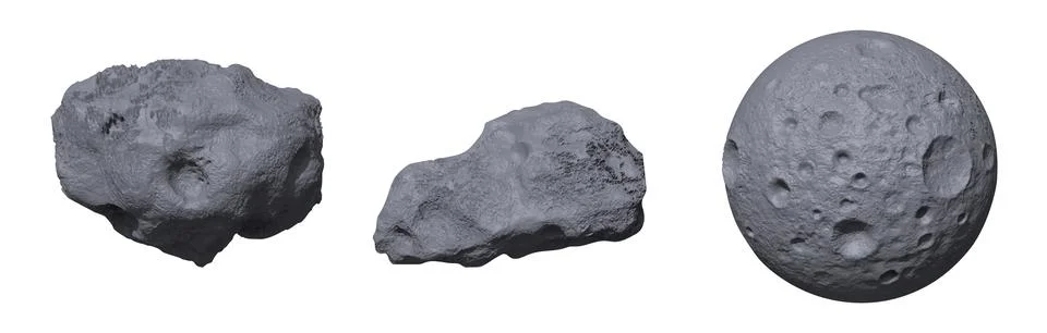 Stone asteroids. Meteor or space boulder or rock Stock Illustration