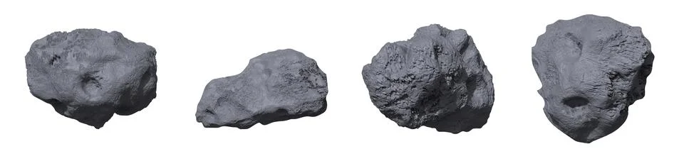 Stone asteroids. Meteor or space boulder or rock Stock Illustration