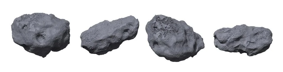 Stone asteroids. Meteor or space boulder or rock Ilustração Stock