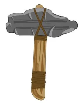 Stone axe of the ancient person.Vector illustration Stock Illustration