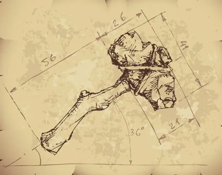 Stone axe draft Stock Illustration