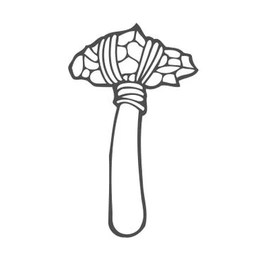 Stone axe sketch style Stock Illustration