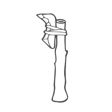 Stone axe sketch style Stock Illustration