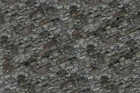 Stone background from dark brown cobblestone city square Stock Photos