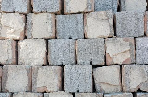 Stone background. gray square blocks 库存照片