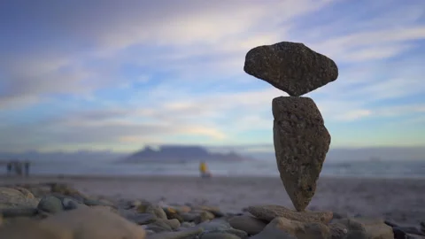 Stone Balance Time Lapse in Cape Town South Africa Stock-Footage 133222745
