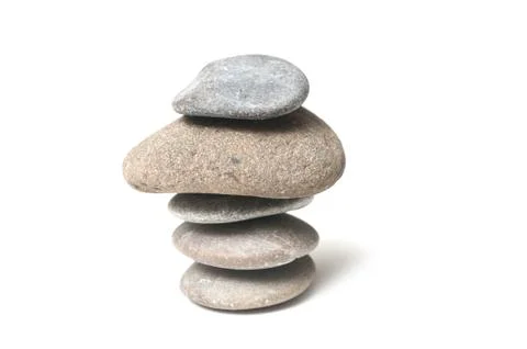 Stone balance on white background Stock Photos