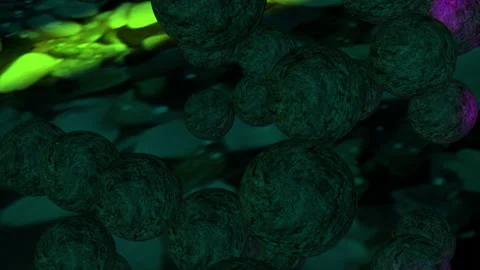 Stone balls in multicolored 3D animation Vídeo Stock 139138285