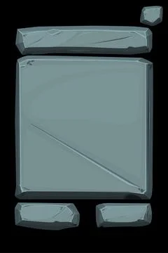 Stone banner panel, old gray user interface. Stock Illustration
