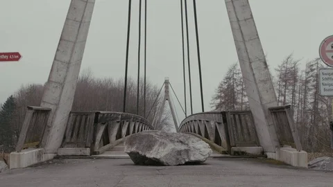 Stone barrier on the bridge Stock Footage 78138588