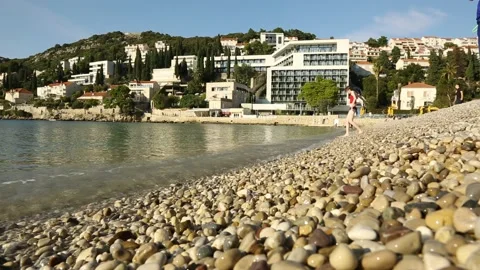 Stone beach in Dubrovnik Stockbeeldmateriaal 97813509