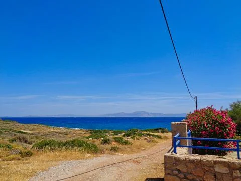 A stone beach in greece Stock Photos