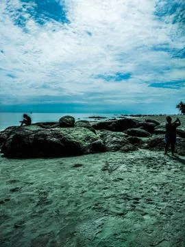Stone on the beach Foto stock