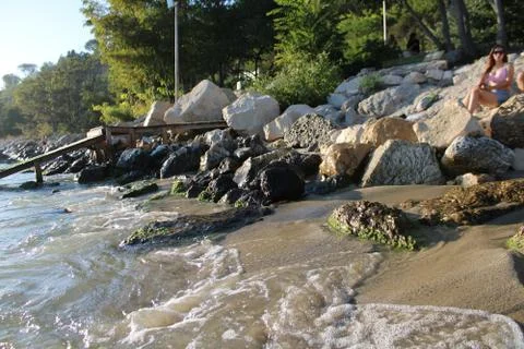 Stone beach Foto stock