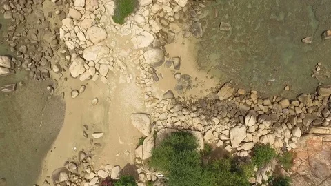 Stone beach, view from above, God's plan Stock Footage 79540032