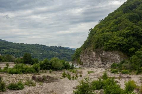 Stone bed of the Ashe river Stock Photos