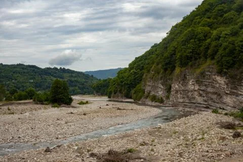 Stone bed of the Ashe river Foto stock