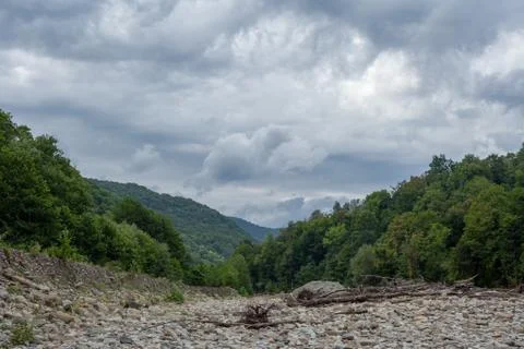 Stone bed of the Ashe river Stock Photos