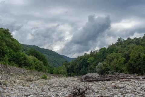 Stone bed of the Ashe river Stock Photos