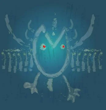 Stone beetle bison Stock Illustration