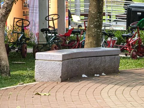 Stone Bench in a Park Stock Photos
