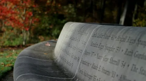 Stone Bench - Rack Focus Stock Footage 19251402