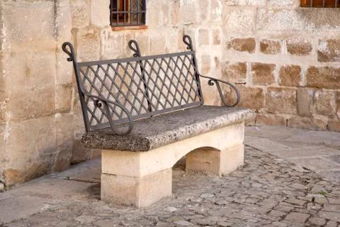 Stone Bench in Ubeda Stock Photos