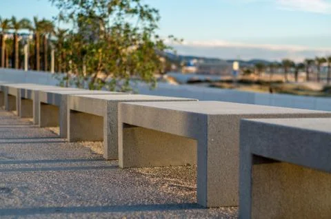 Stone benches Stock Photos