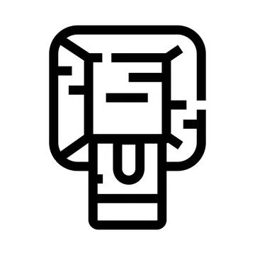 Stone block abstract icon representing construction material Illustrazione stock