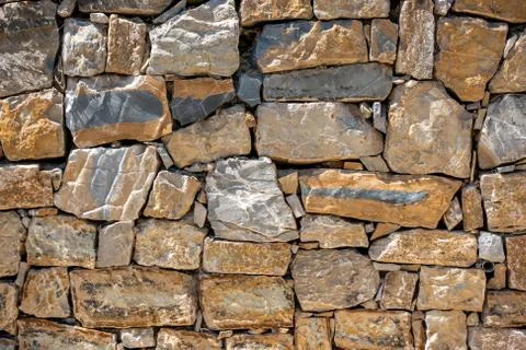 Stone block built wall Stock Photos